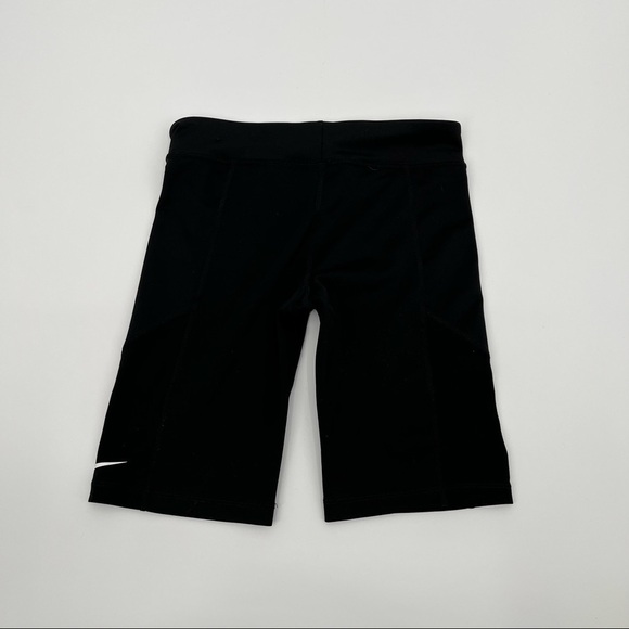 NIKE Girls Bike Shorts Black with white swoosh and pockets on sides size: Large - Picture 1 of 8